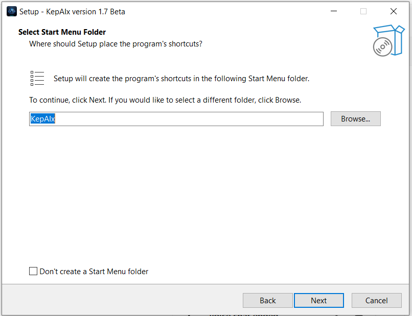 KepAIx start menu folder