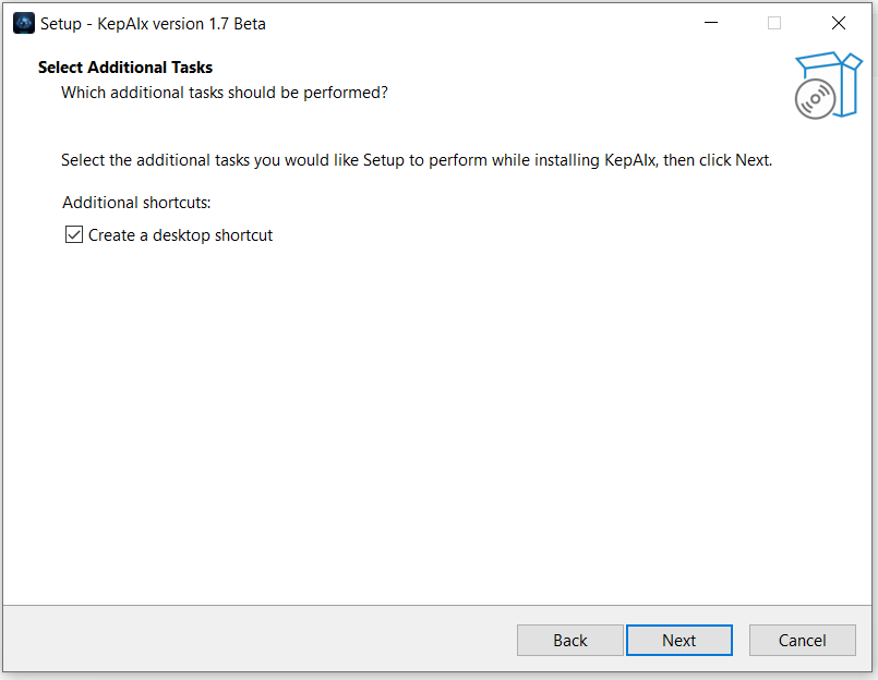 KepAIx desktop shortcut option