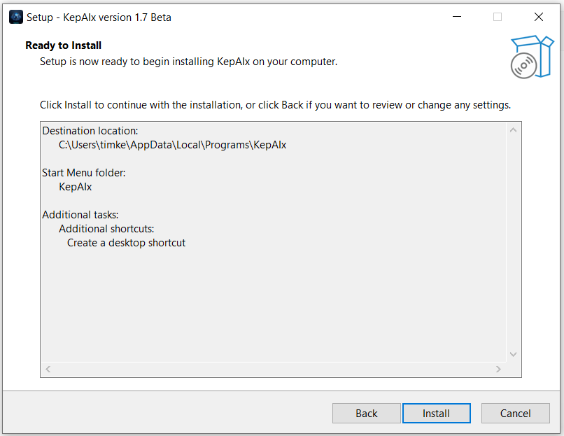 KepAIx ready to install